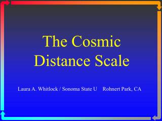  The Cosmic Distance Scale 