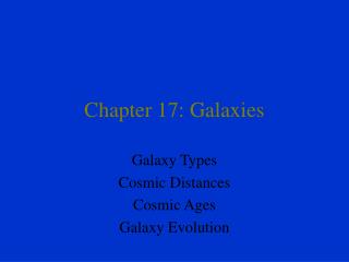  Section 17: Galaxies 