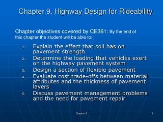 Part 9. Roadway Design for Rideability 