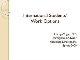  Worldwide Students Work Options 