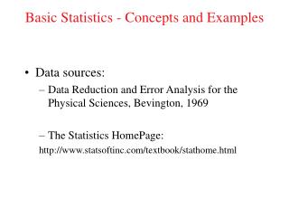  Fundamental Statistics - Concepts and Examples 
