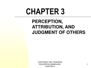  Recognition, ATTRIBUTION, AND JUDGMENT OF OTHERS 
