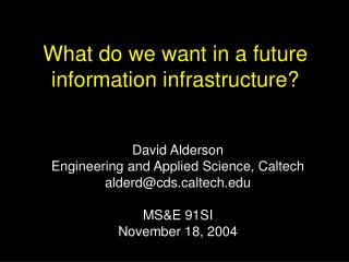  What do we need in a future data framework 