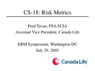  CS-18: Risk Metrics 