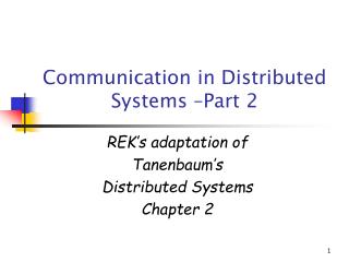  Correspondence in Distributed Systems Part 2 
