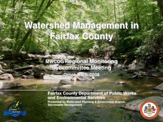  Watershed Management in Fairfax County 