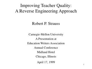  Enhancing Teacher Quality: A Reverse Engineering Approach 