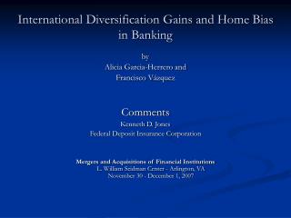  Worldwide Diversification Gains and Home Bias in Banking 