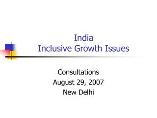  India Inclusive Growth Issues 