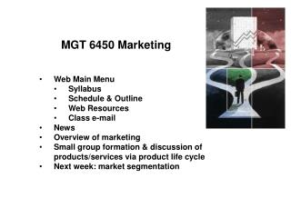  MGT 6450 Marketing 