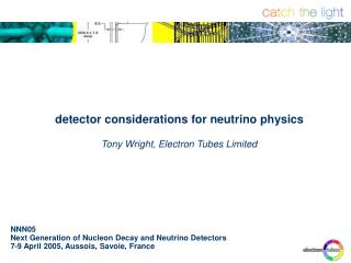  NNN05 Next Generation of Nucleon Decay and Neutrino Detectors 7-9 April 2005, Aussois, Savoie, France 