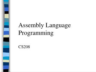  Low level computing construct Programming CS208 