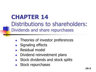  Part 14 Distributions to shareholders: Dividends and offer repurchases 