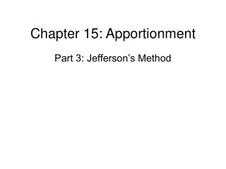  Part 15: Apportionment 