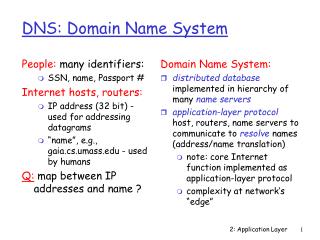  DNS: Domain Name System 