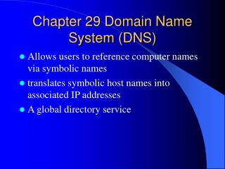  Section 29 Domain Name System DNS 