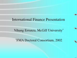  Worldwide Finance Presentation 