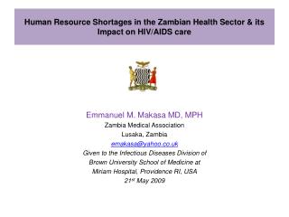  Human Resource Shortages in the Zambian Health Sector its Impact on HIV 