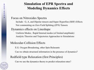  Reproduction of EPR Spectra and Modeling Dynamics Effects 