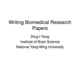  Composing Biomedical Research Papers 