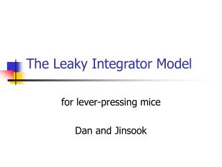  The Leaky Integrator Model 