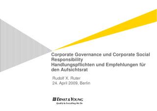  Corporate Governance und Corporate Social Responsibility Handlungspflichten und Empfehlungen f r cave Aufsichtsrat 