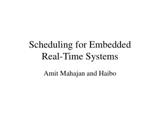  Booking for Embedded Real-Time Systems 