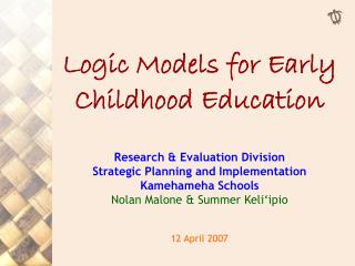  Rationale Models for Early Childhood Education 