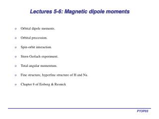  Addresses 5-6: Magnetic dipole minutes 
