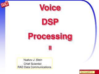  Voice DSP Processing II 