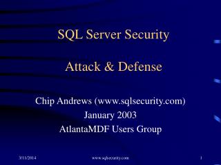  SQL Server Security Attack Defense 