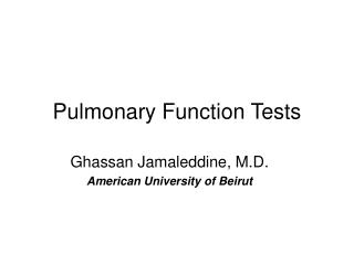  Pneumonic Function Tests 