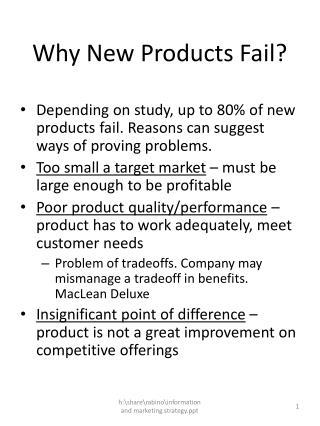  Why New Products Fail 