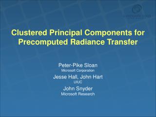  Grouped Principal Components for Precomputed Radiance Transfer 
