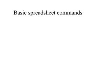  Fundamental spreadsheet summons 