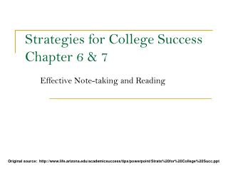  Methodologies for College Success Chapter 6 7 