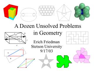  A Dozen Unsolved Problems in Geometry 