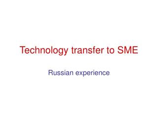  Innovation exchange to SME 