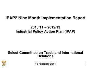 IPAP2 Nine Month Implementation Report 2010 