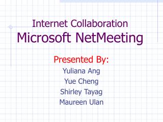  Web Collaboration Microsoft NetMeeting 