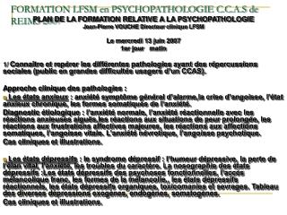  Arrangement LFSM en PSYCHOPATHOLOGIE C.C.A.S de REIMS 2007 