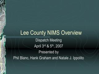  Lee County NIMS Overview 