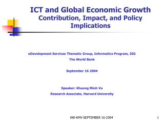  ICT and Global Economic Growth Contribution, Impact, and Policy Implications 