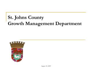  St. Johns County Growth Management Department 