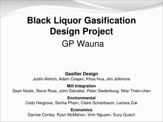  Dark Liquor Gasification Design Project GP Wauna 