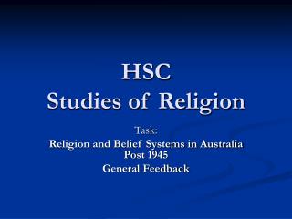  HSC Studies of Religion 