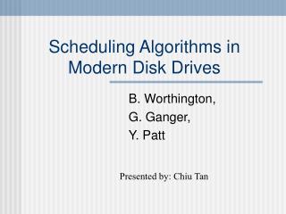  Booking Algorithms in Modern Disk Drives 