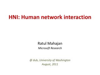  HNI: Human system communication 