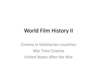 World Film History II 