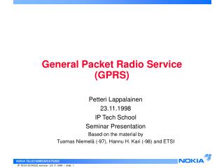  General Packet Radio Service GPRS 